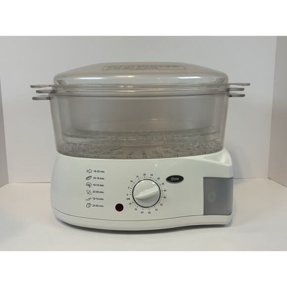 Oster Electric 2-Tier Food Steamer 6 Quart White Model 5713 - Tested And Working - Picture 3 of 16